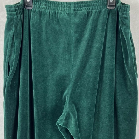 Vintage Elisabeth by Liz Claiborne Velour Elastic Waist Green Pull-on Pants Sz 2 - Picture 5 of 8